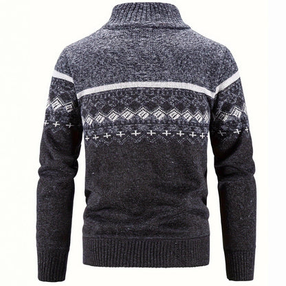 Herren Strickjacke Modern Geometrisch Kragen Hoch