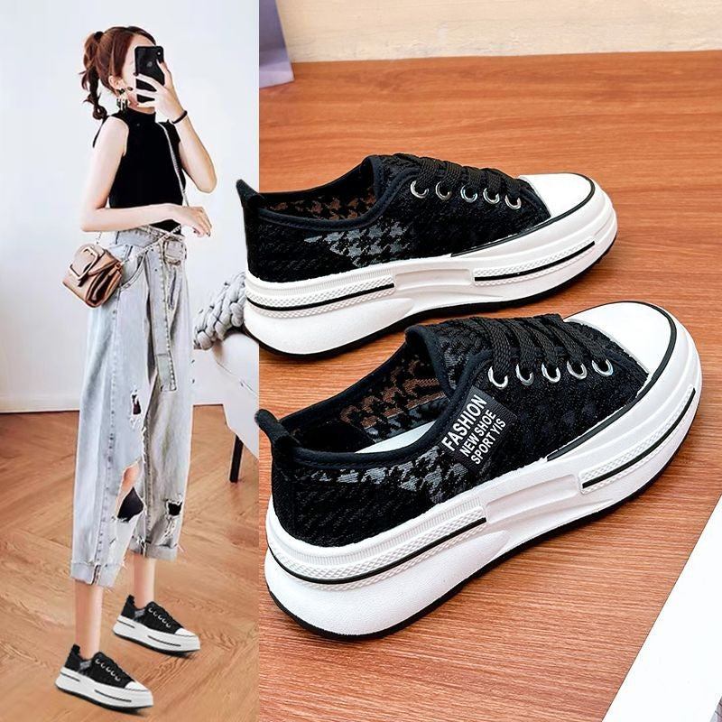 Damen Sneaker Plateau Modisch Atmungsaktiv - BerlinGlamour