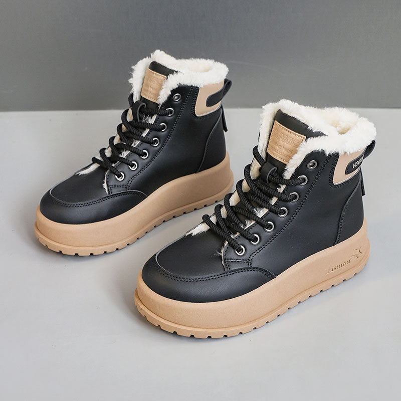 Damen Winterstiefel Schnürstiefel Warm Kuschelig