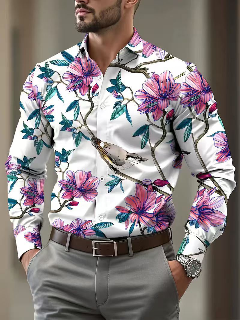Herren Hemd Flora Muster Elegant Berlin