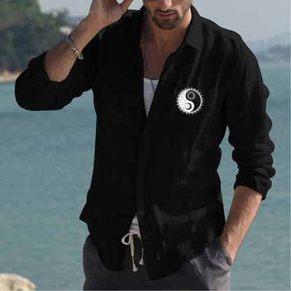 Herren Leinenhemd Sommerlich Bunt Modern
