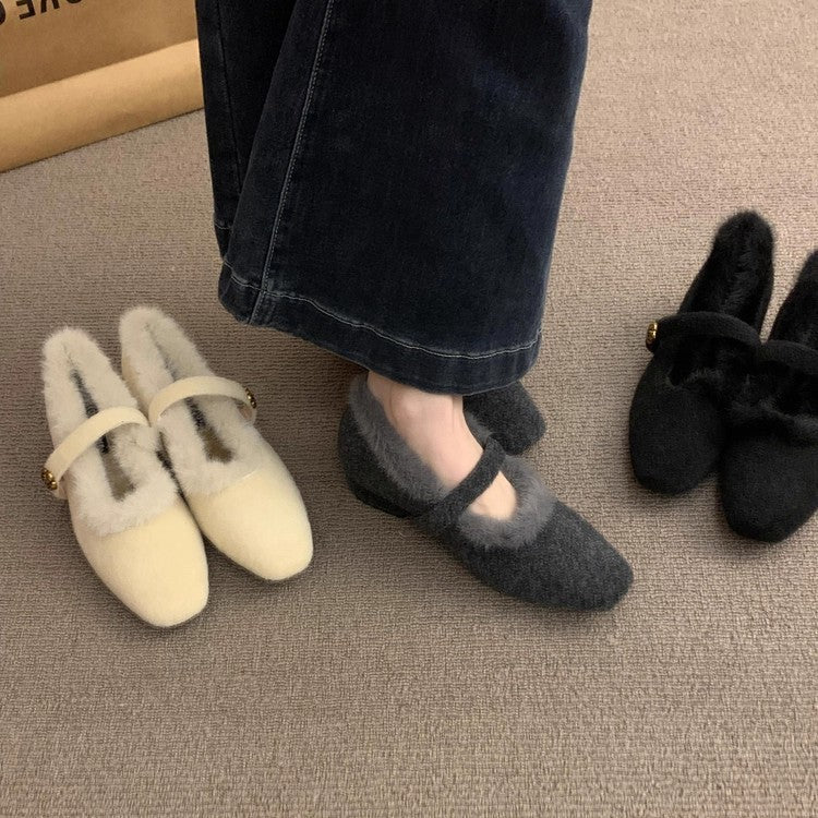 Damen Hausschuhe Flauschig Warm mit Riemen Luxus Qualität