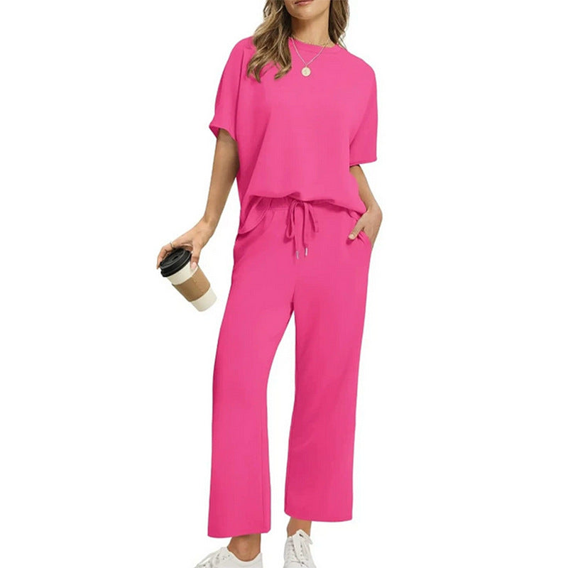 Damen Freizeitanzug Set Bequem Locker Schnitt Mit Taschen