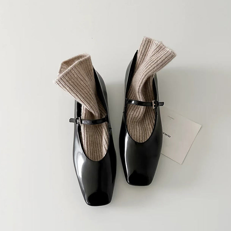 Damen Ballerinas Elegante Mary Jane Schuhe Komfortabel