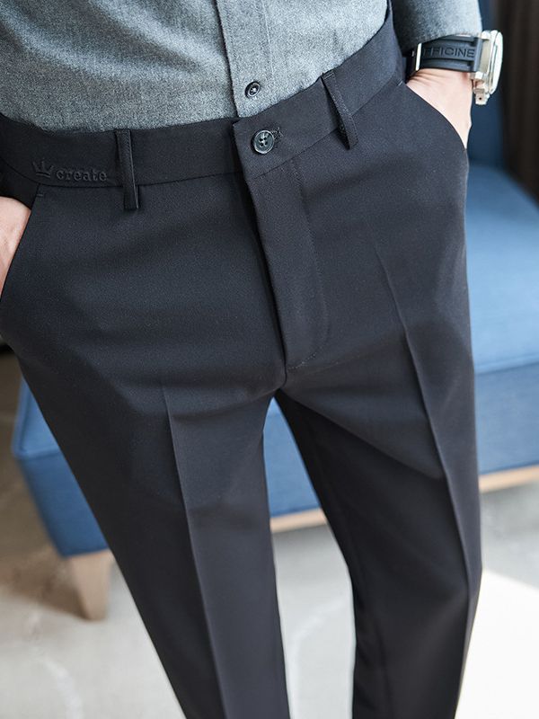 Herren Anzughose Slim Fit Streifenmuster Elegant