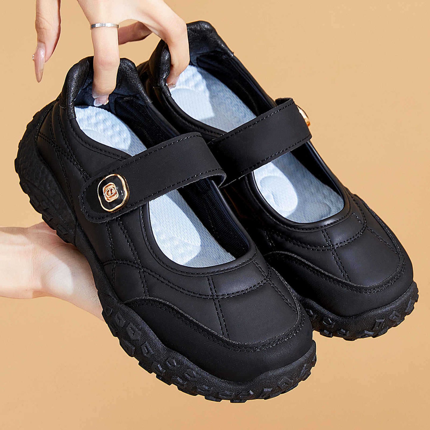 Damen Schuhe Bequem Klettverschluss Comfort Schuhe