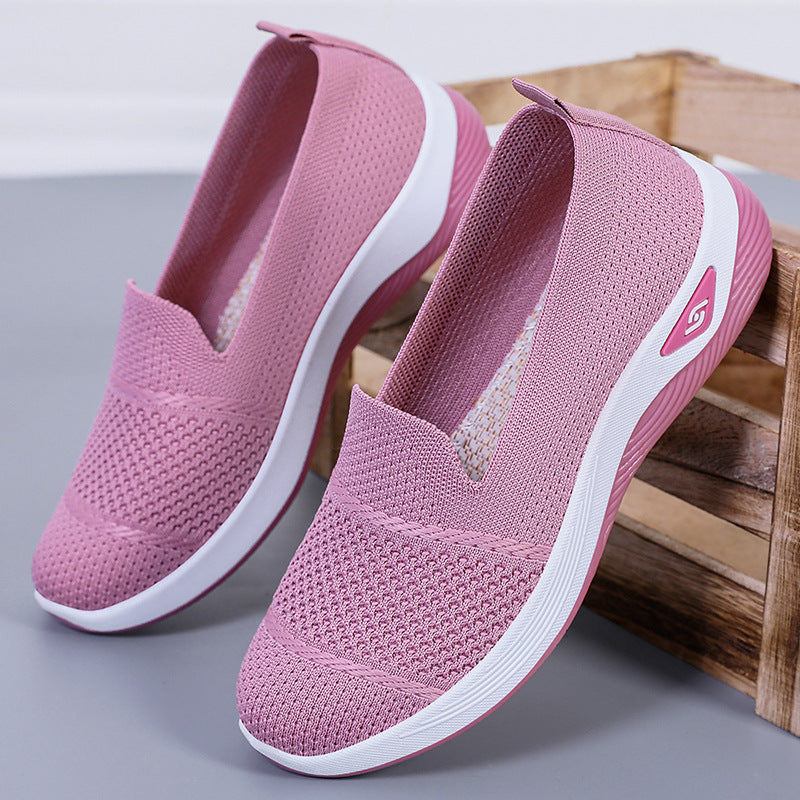 Damen Schuhe Bequem Slip-On atmungsaktiv Strickdesign - BerlinGlamour