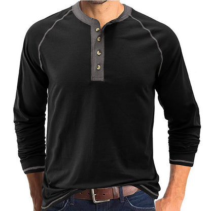 Herren Langarmshirt Mit Kontrastdetails Modern