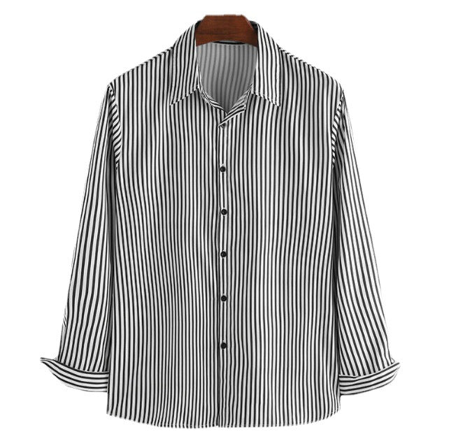 Herren Langarmhemd Gestreift Modern Trendy