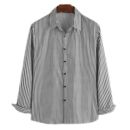 Herren Langarmhemd Gestreift Modern Trendy