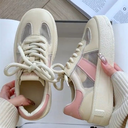 Damen Sneaker Atmungsaktiv Mesh Weiß Elegantes Design