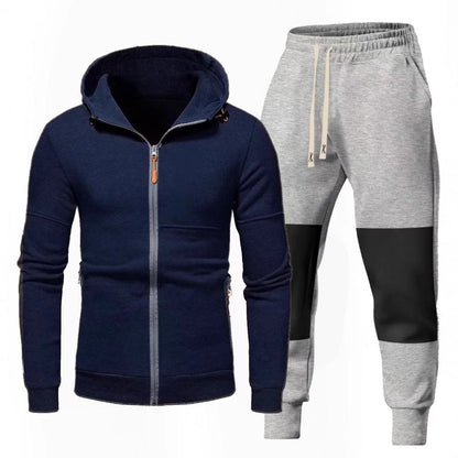 Herren Sportset Hoodie Jogginghose mit Reißverschlusstaschen