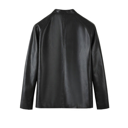 Herren Lederjacke Slim Fit Modern mit Taschen