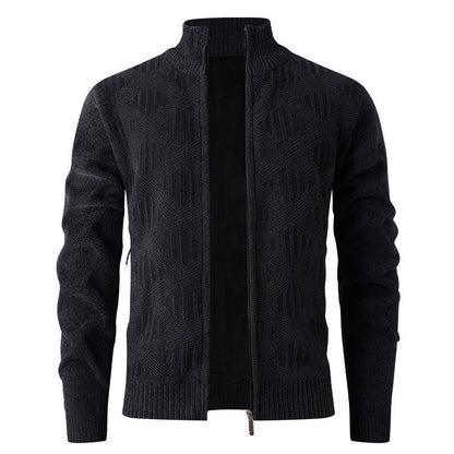 Herren Strickjacke Elegant Mit Stehkragen Modern
