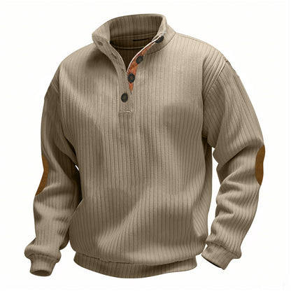 Herren Strickpullover Lässig mit Kragen und Patches Modern
