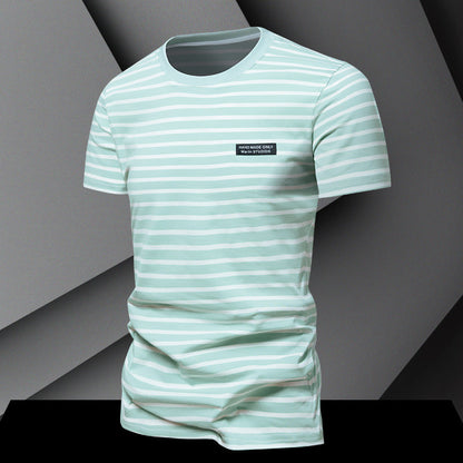 Herren T-Shirt Gestreift Relaxed Fit Casual