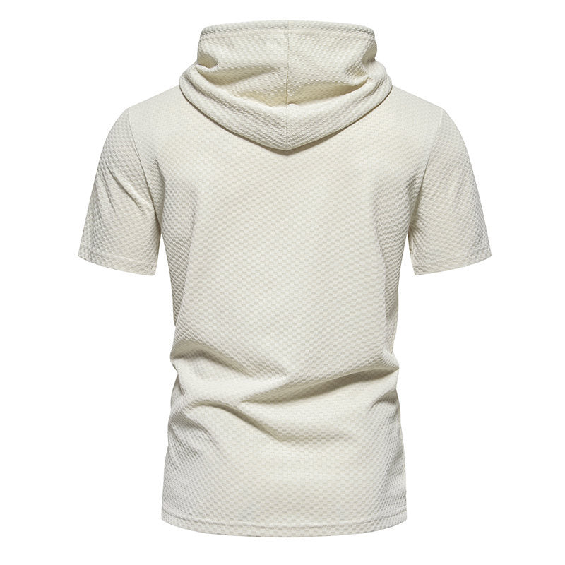Herren Kapuzenpullover Kurzarm Struktur Design Modern