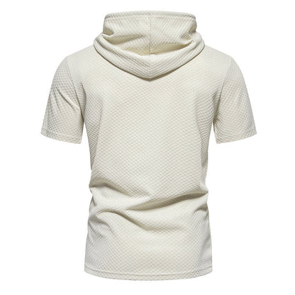 Herren Kapuzenpullover Kurzarm Struktur Design Modern