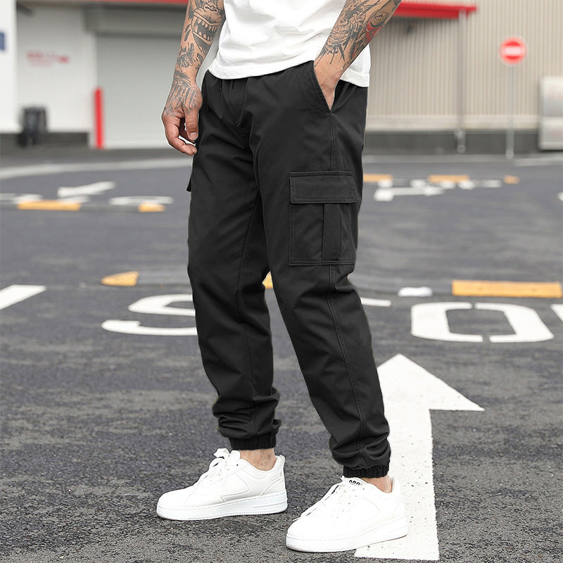 Herren Cargo-Hose Urban Style Trendig Schwarz