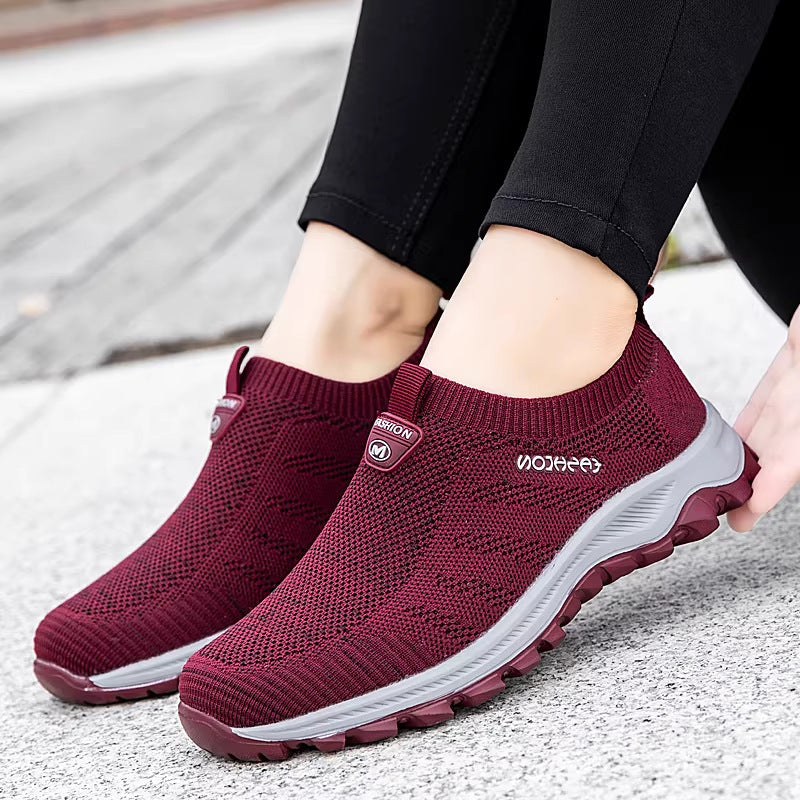 Damen Sneaker Slip-On Bequem Atmungsaktiv
