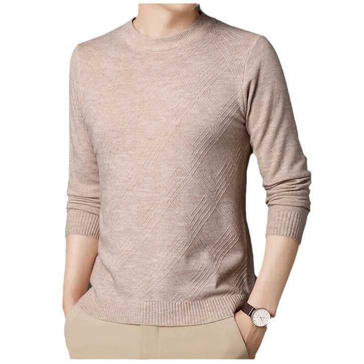 Herren Pullover Rundhals Strukturiert Elegante Mode