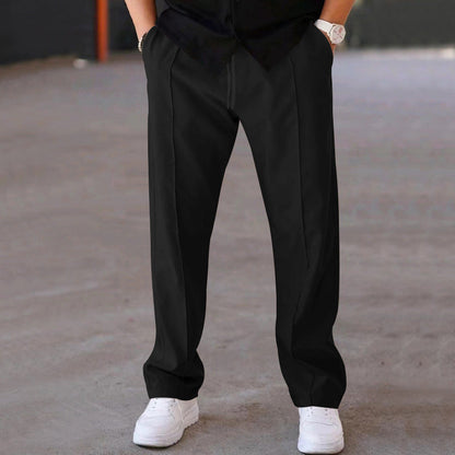 Herrenhose Elegant Geraader Schnitt Klassisch Schwarz