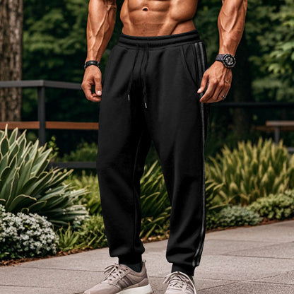 Herren Jogginghose Sportlich Elastisch Kontraststreifen