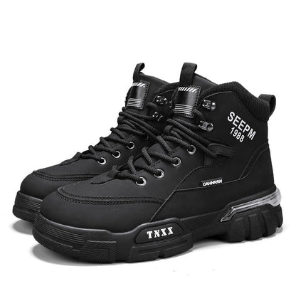 Herren Sneaker High-Top Sportlich atmungsaktiv Schwarz