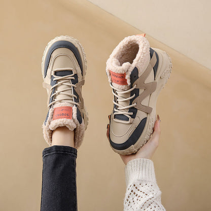 Damen Sport Sneaker Winter Warm Fleece Rutschfest
