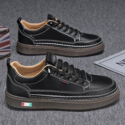 Damen Sneaker Dicke Sohle Modisch Schwarz
