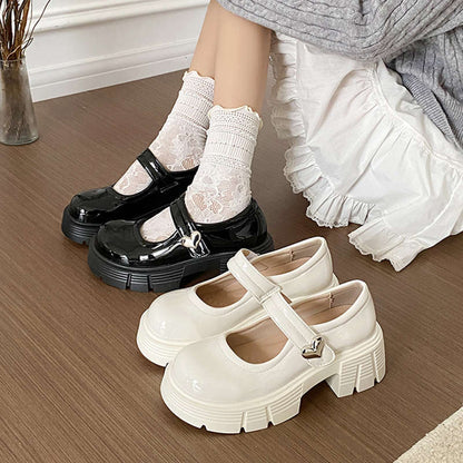 Damen Schuhe Mary Jane Blockabsatz Elegant Modisch - BerlinGlamour