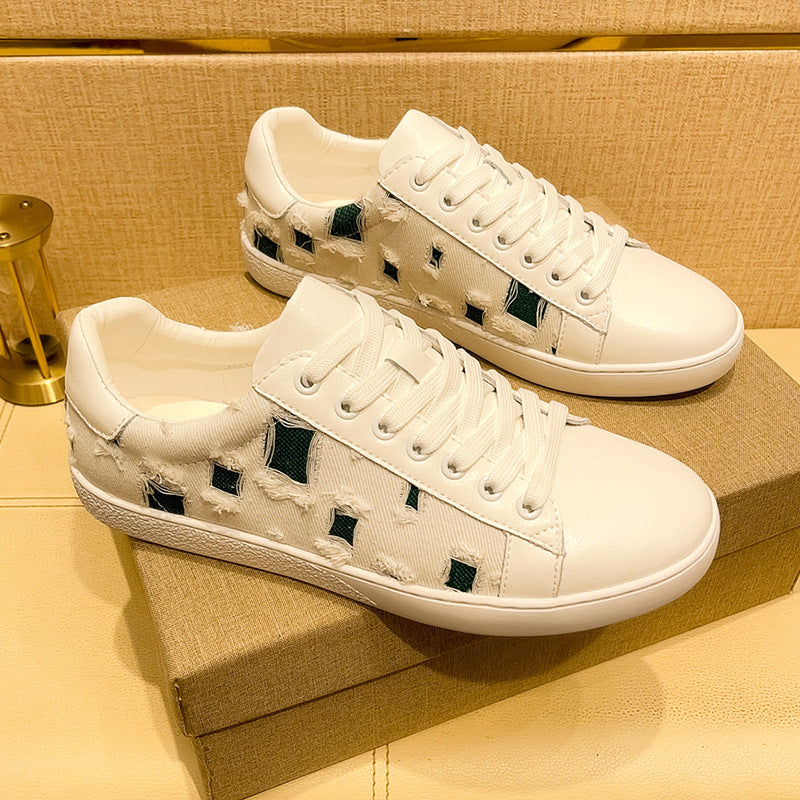 Damen Sneaker Leder Modern Bequem Laufsohle