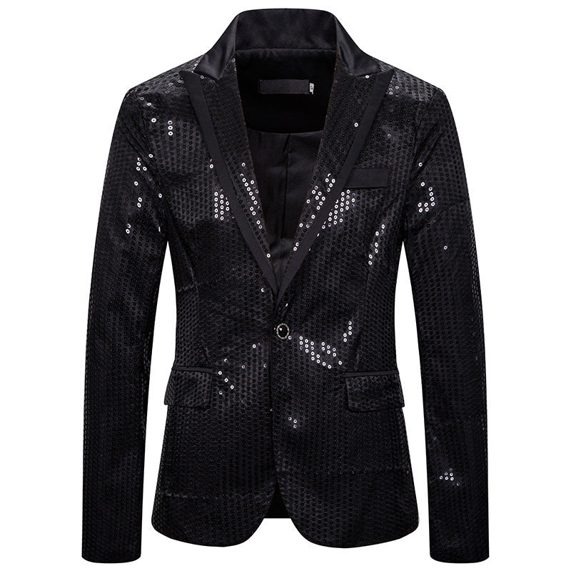 Herren Blazer Elegant Pailletten Modern Schnitt