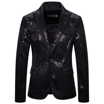 Herren Blazer Elegant Pailletten Modern Schnitt