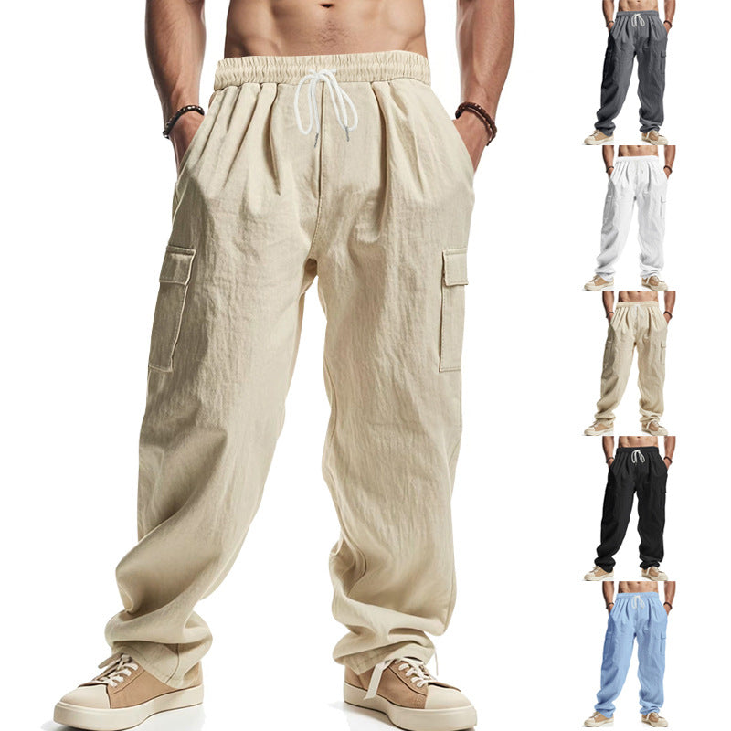 Herren lockere Cargohose mit elastischem Bund und praktischen Seitentaschen. Diese Taschen sind ideal für den täglichen Gebrauch, bieten viel Platz für alle wichtigen Dinge und sind aus robustem Material - BerlinGlamour