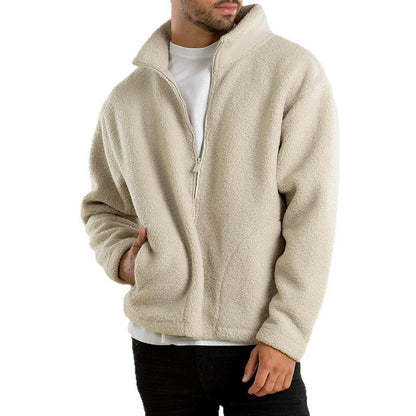 Herren Fleecejacke Warm Kuschelig mit Taschen