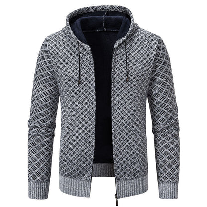 Herren Jacke Modern Wabenmuster Kapuze Trendy