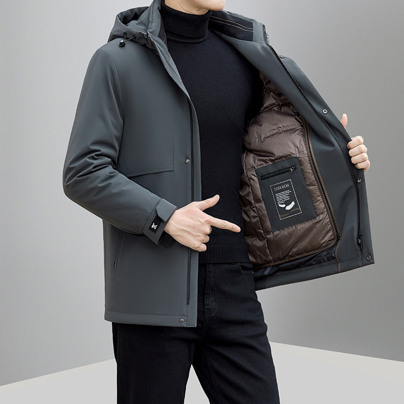 Herren Winterjacke Isoliert Verstellbares Kapuzen mit Taschen