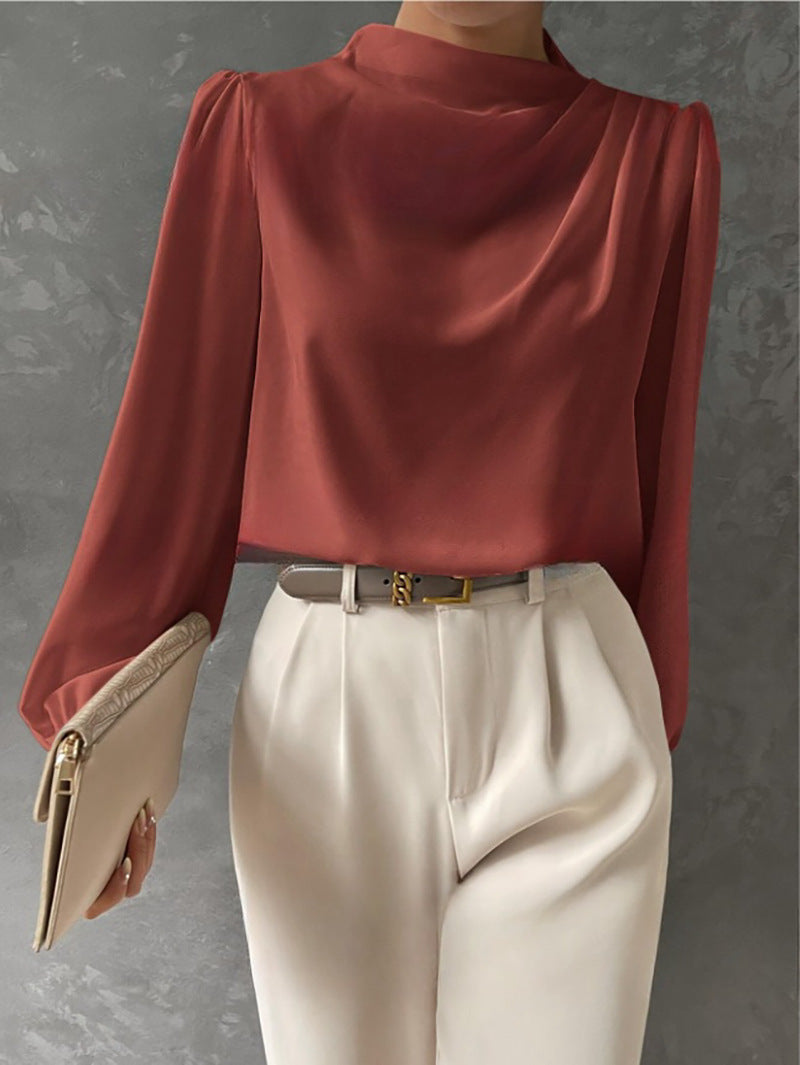 Damenbluse Elegante Langarm Lässig Modern