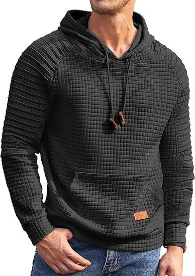 Herren Kapuzenpullover Lässig Strukturiert Grau