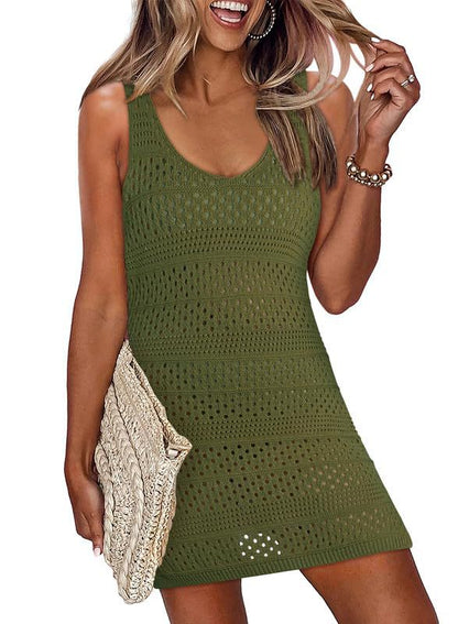 Damen Häkelkleid Sommerlich Leichtes Muster