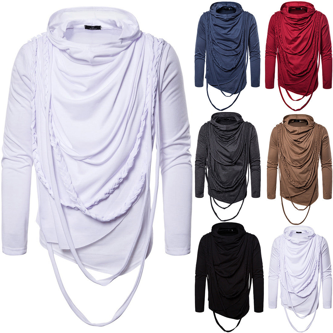 Herren Kapuzenshirt Asymmetrisch Modern mit Dekoration - BerlinGlamour