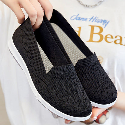 Damen Sneaker Bequem atmungsaktiv Strickdesign Sportlich