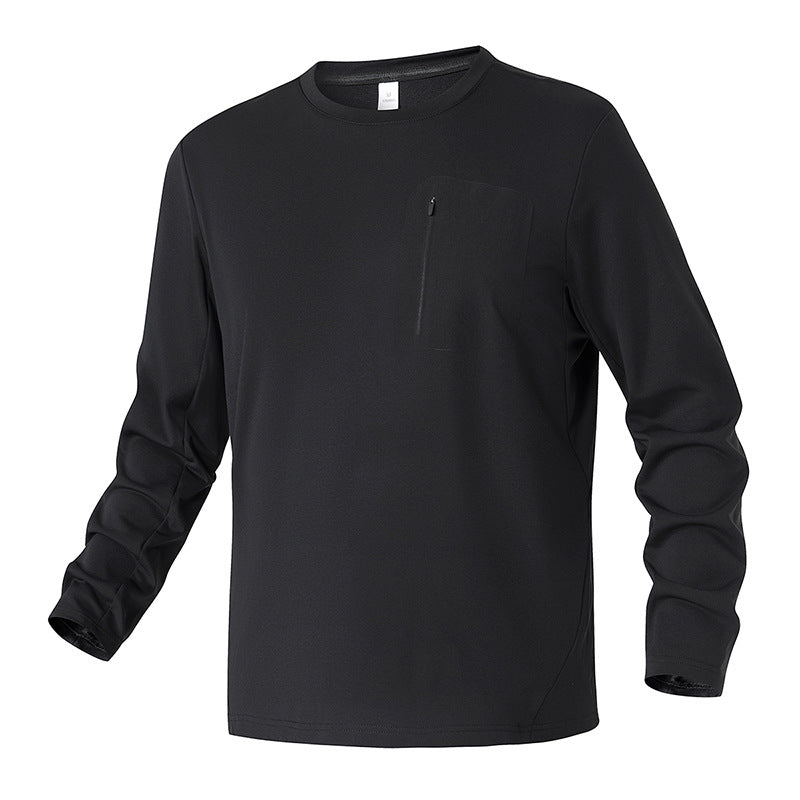Herren Langarmshirt Funktionelles mit Brusttasche Outdoor - BerlinGlamour