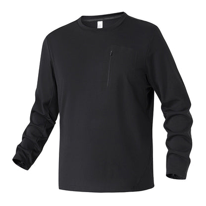 Herren Langarmshirt Funktionelles mit Brusttasche Outdoor - BerlinGlamour