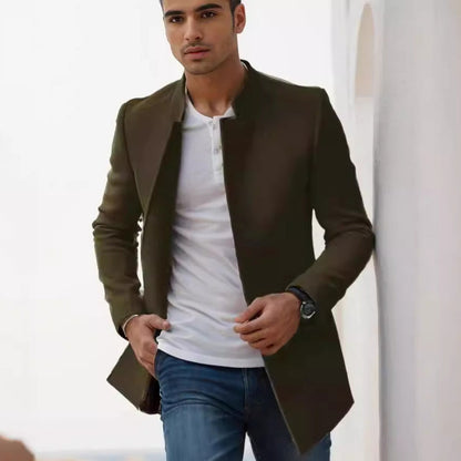 Herren Slim-Fit Blazer Modern Schwarze Stadtjacke