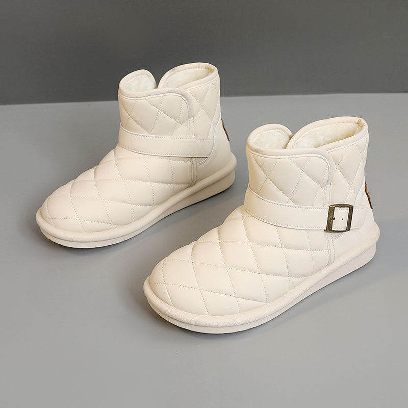Damen Winterstiefel Warm Isoliert Klettverschluss Modisch