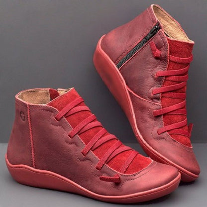 Damen Stiefeletten Modisch Weiches Leder
