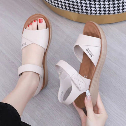 Damen Sandalen Komfort Breiter Riemen Bequem Sommer