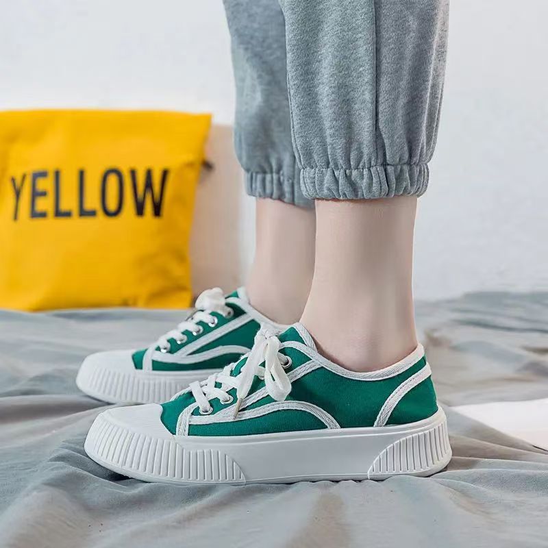 Damen Sneaker Lässig Stoffschuhe Kontrast Design